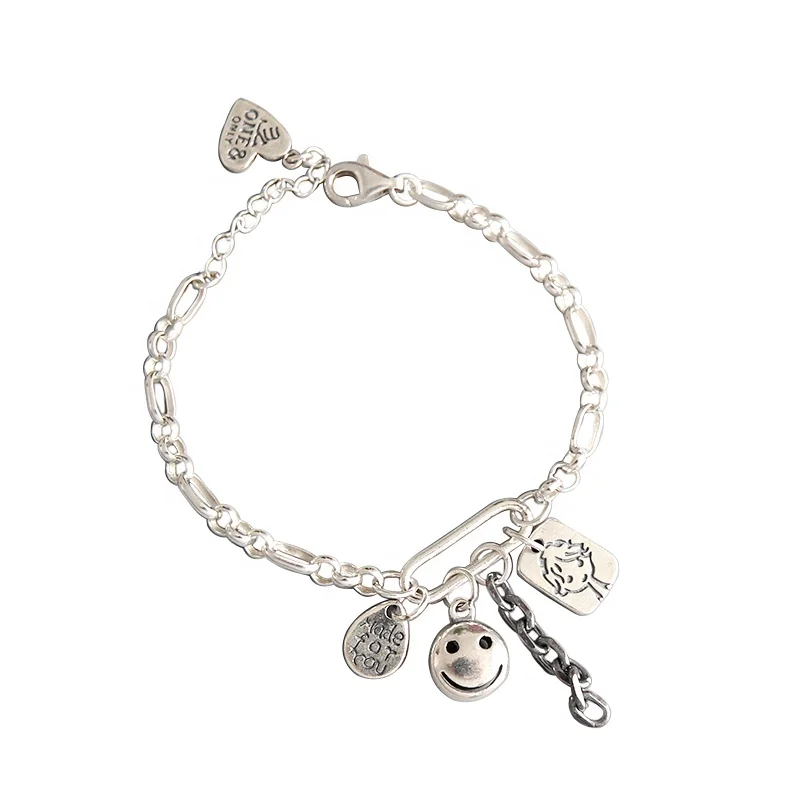 Fashion 925 Sterling Silver Smile Face Pendant Bracelet for Women Handmade Thai Silver Chain Link Bracelets on Hand Jewelry, Picture
Fashion 925 Sterling Silver Smile Face Pendant Bracelet for Women Handmade Thai Silver Chain Link Bracelets on Hand Jewelry, Picture