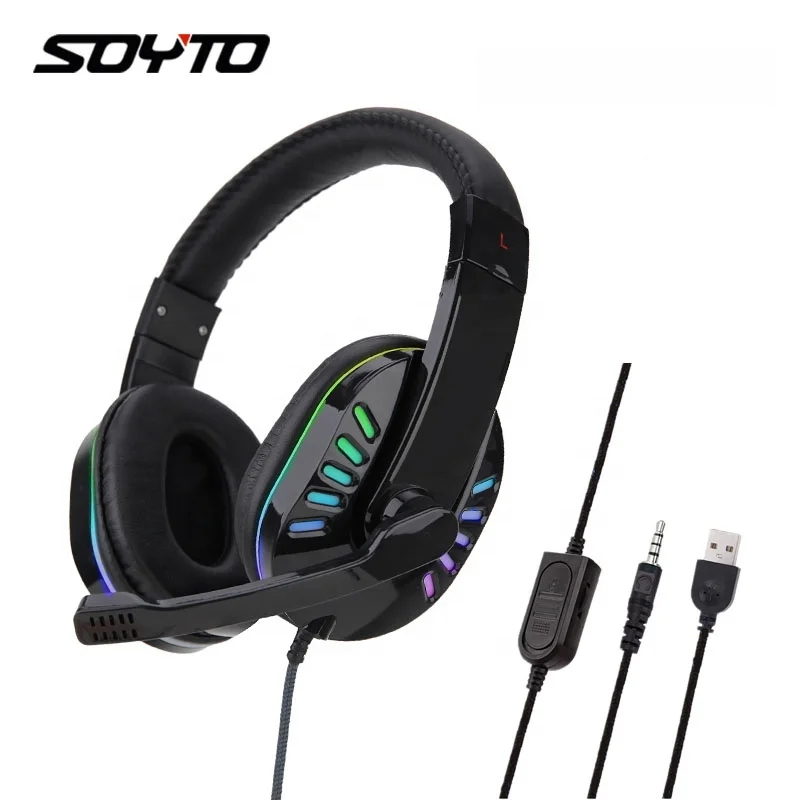 SY755RGB Colorful Gaming Headset Surround Stereo 3.5mm Vibration with Mic Comfortable Adjustable Headband Headphone, Rgb, black
SY755RGB Colorful Gaming Headset Surround Stereo 3.5mm Vibration with Mic Comfortable Adjustable Headband Headphone, Rgb, black
