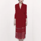 Latest Design Spring Ladies One Piece Dress Lapel Coat Elegant Blazer Lace Maxi Dress