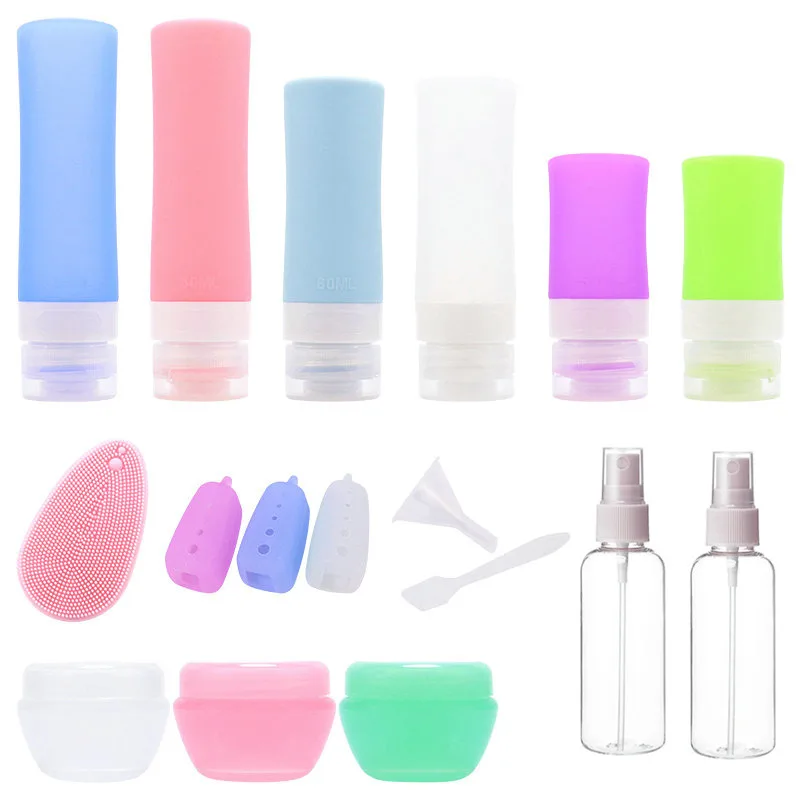 Empty 3oz silicone travel size tube lotion bottle spray bottles travel container with lid for travel cosmetic lotion bottle set
Empty 3oz silicone travel size tube lotion bottle spray bottles travel container with lid for travel cosmetic lotion bottle set