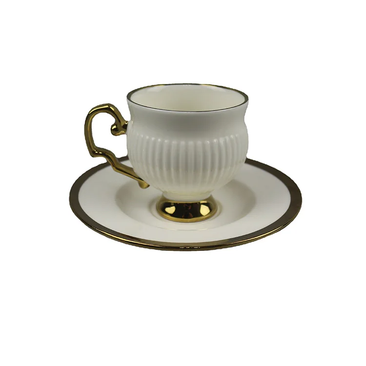 Manufacturer Wholesale Modern Fashion Gold Plated Ceramic Coffee Tea Set Cup Espresso Cup and Saucer
Manufacturer Wholesale Modern Fashion Gold Plated Ceramic Coffee Tea Set Cup Espresso Cup and Saucer