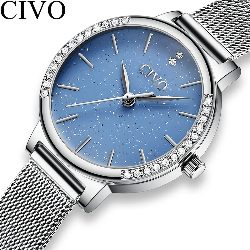 CIVO Luxury Diamond Watch Women Stainless Steel Mesh Waterproof Watches Ladies Gold Quartz Wrist Watch relojes Feminino 2020
CIVO Luxury Diamond Watch Women Stainless Steel Mesh Waterproof Watches Ladies Gold Quartz Wrist Watch relojes Feminino 2020