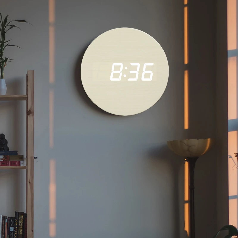EMAF Novelty modern home decoration led light 12/24H wall clock japan style led digital wooden wall clock for Livingroom office, Wooden/white/brown/black
EMAF Novelty modern home decoration led light 12/24H wall clock japan style led digital wooden wall clock for Livingroom office, Wooden/white/brown/black