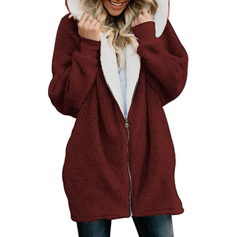 Women Woolen Sweatshirts Warm Longsleeve Thick Zipper Hooded Swetshirts Solid Sweatshirts Casual Crop Top Hoodie Plus Size, Different colors and support to customized
Women Woolen Sweatshirts Warm Longsleeve Thick Zipper Hooded Swetshirts Solid Sweatshirts Casual Crop Top Hoodie Plus Size, Different colors and support to customized