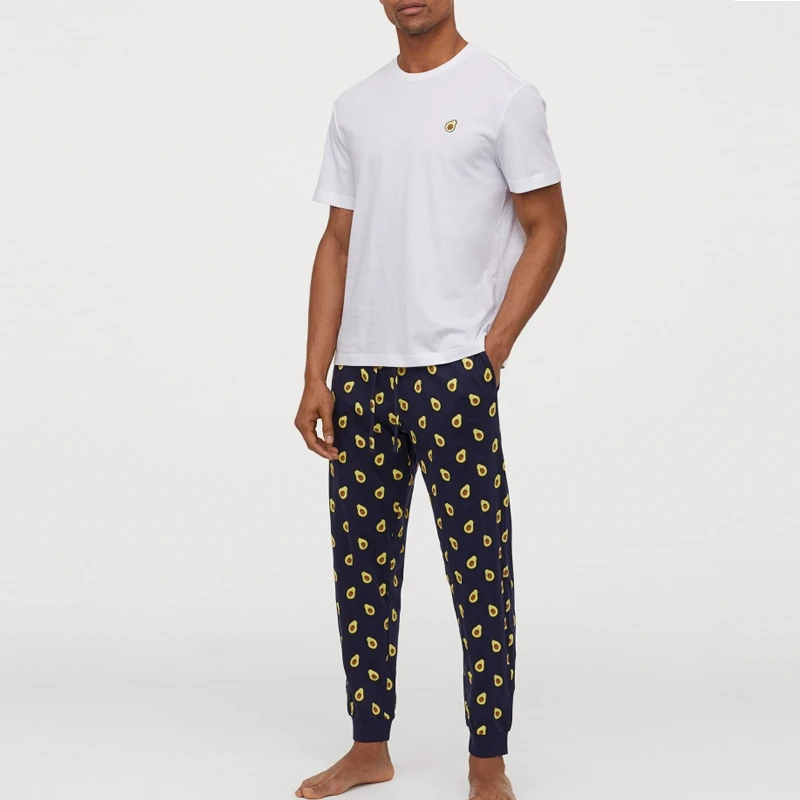 Round Neck Tee and Long Pants Pyjamas Set Avocados Embroidery Cotton Jersey Family Matching Sleep Wear, White, black, or customized color
Round Neck Tee and Long Pants Pyjamas Set Avocados Embroidery Cotton Jersey Family Matching Sleep Wear, White, black, or customized color