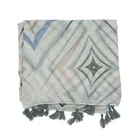 Logo Customization Muslim Hijab Scarf Women Muslim Stripe Headband Scarves Wraps Hijab Scarf with Fringe