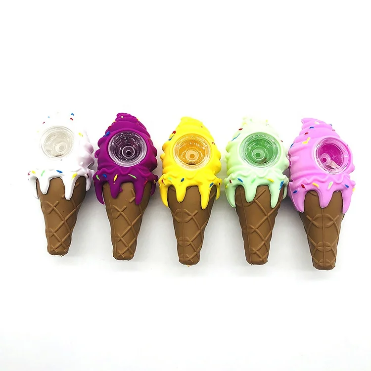 Wholesale Food Grade Silicone Smoking Pipe with Glass Bowl Ice Cream Shape Smoking accessories
Wholesale Food Grade Silicone Smoking Pipe with Glass Bowl Ice Cream Shape Smoking accessories