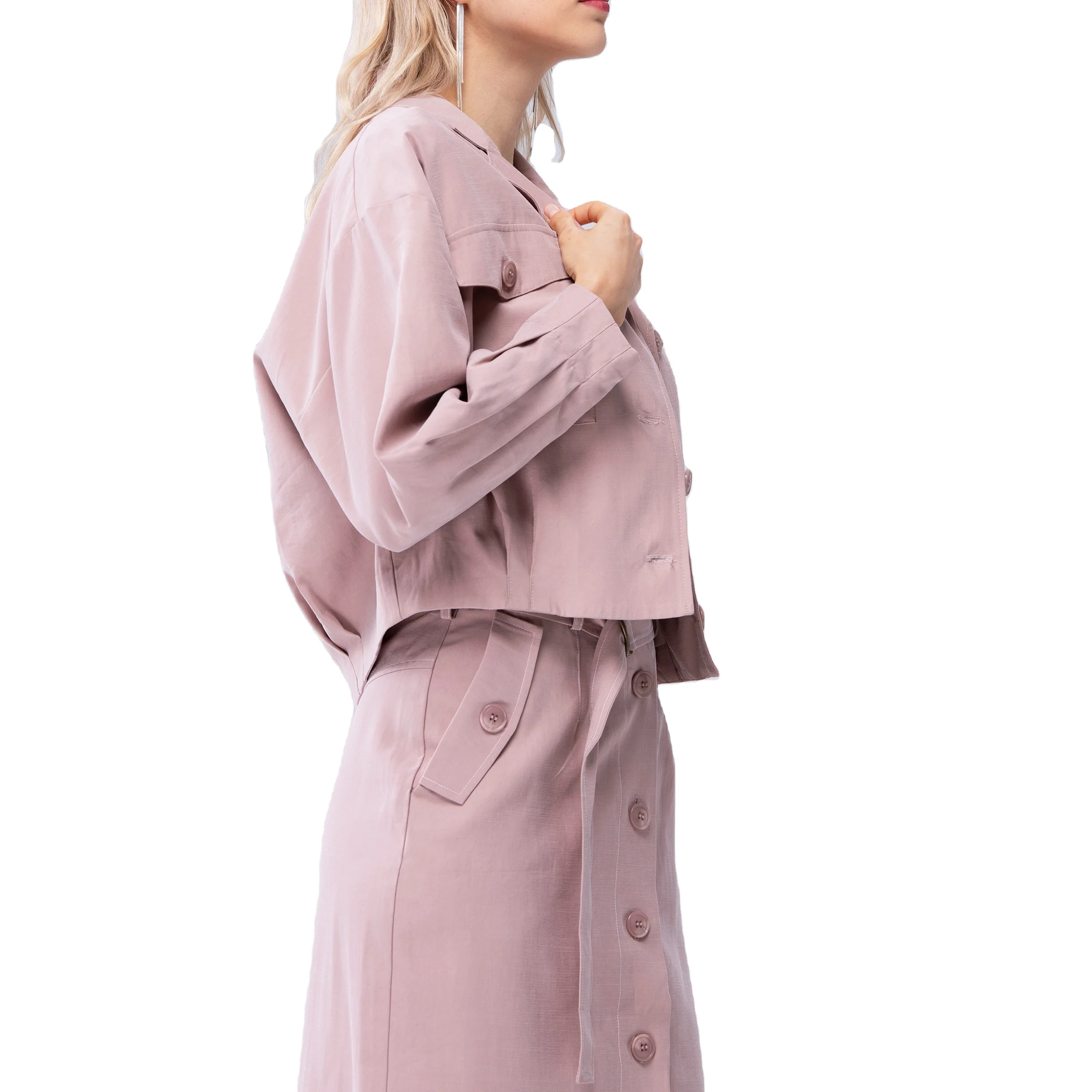 Women Casual Clothing Button Down Pocket Long Sleeve Sets Ensemble Pink Blazer Set Jacket
Women Casual Clothing Button Down Pocket Long Sleeve Sets Ensemble Pink Blazer Set Jacket