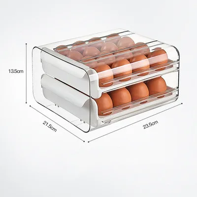 Kitchen Drawer Type Transparent Double Layer 32 Grid Egg Box Portable Picnic Egg Storage Refrigerator Fresh Keeping Box, 3 color
Kitchen Drawer Type Transparent Double Layer 32 Grid Egg Box Portable Picnic Egg Storage Refrigerator Fresh Keeping Box, 3 color