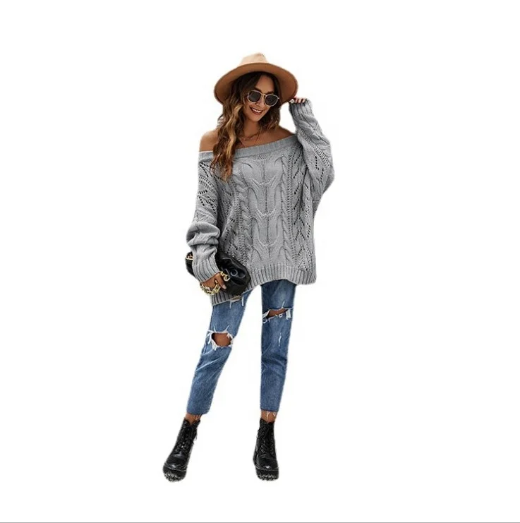 Hot selling new custom fashion sexy off collar sweater woman solid color pullover, Picture shown
Hot selling new custom fashion sexy off collar sweater woman solid color pullover, Picture shown