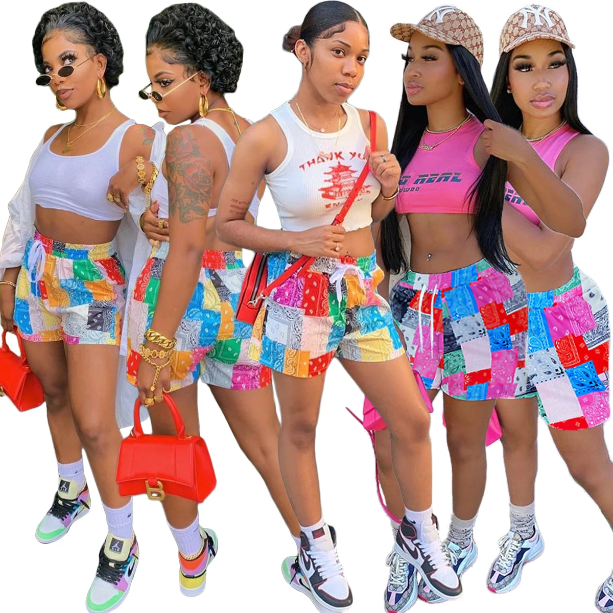 KP74036 Hot selling multicolor panelling pants women shorts Personalized printed loose casual shorts home pants beach shorts, 5 colors
KP74036 Hot selling multicolor panelling pants women shorts Personalized printed loose casual shorts home pants beach shorts, 5 colors