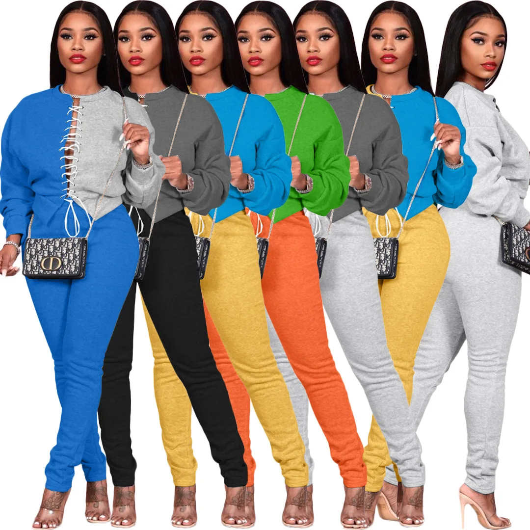 2022 New Arrival Fall Clothes Two Pieces Set Long Sleeve Bandage Top Womens Hollow Patchwork 2 Piece Set
2022 New Arrival Fall Clothes Two Pieces Set Long Sleeve Bandage Top Womens Hollow Patchwork 2 Piece Set