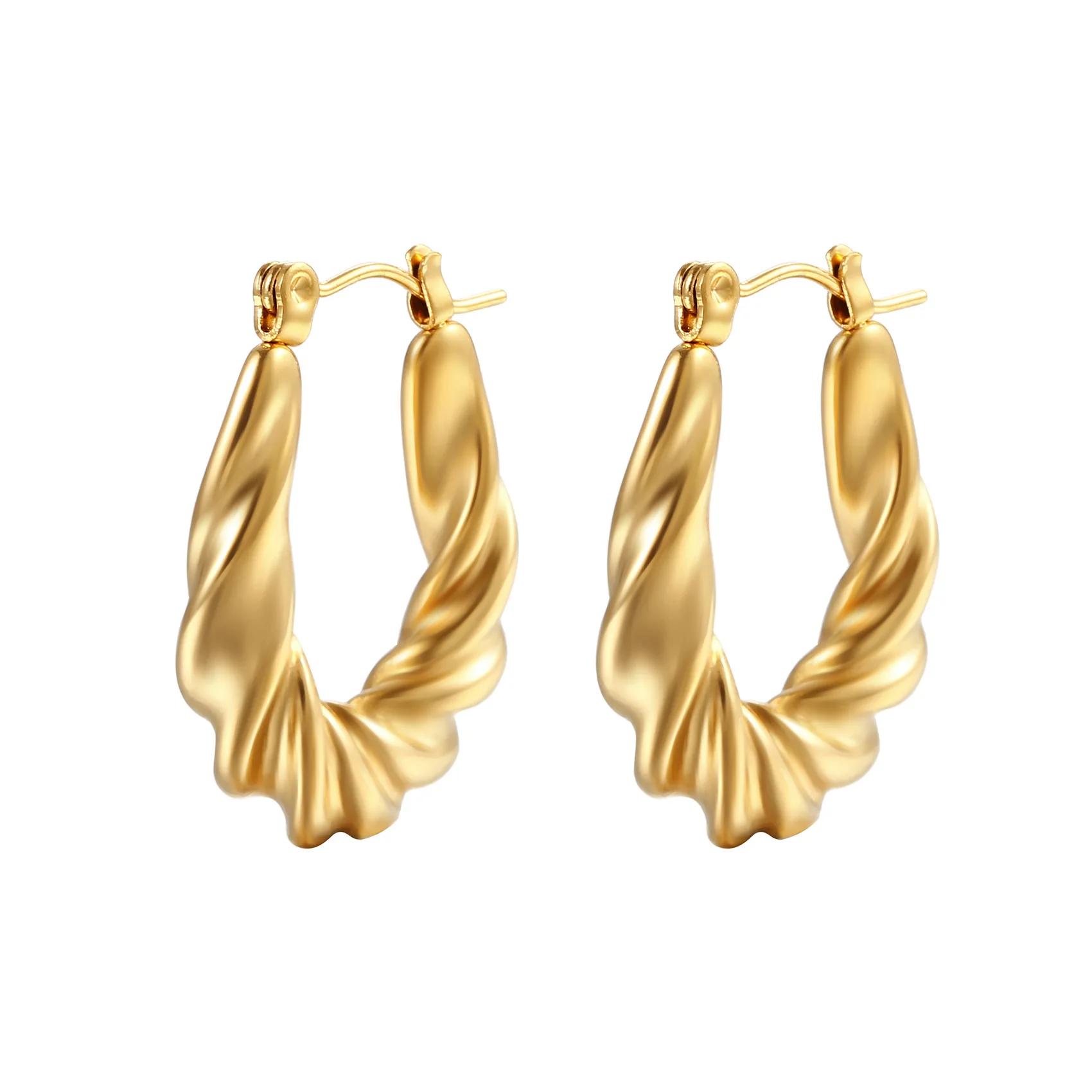 NewTrendy Stainless Steel Jewelry Party Girls Geometric 18K Gold Plated U Shaped Chunky Earrings For Women
NewTrendy Stainless Steel Jewelry Party Girls Geometric 18K Gold Plated U Shaped Chunky Earrings For Women