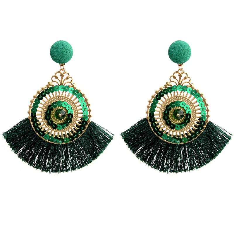 2021 European and American Bohemian Ethnic Style Round Flower Long Earrings Retro Exaggerated Sequin Earrings, Picture shows
2021 European and American Bohemian Ethnic Style Round Flower Long Earrings Retro Exaggerated Sequin Earrings, Picture shows