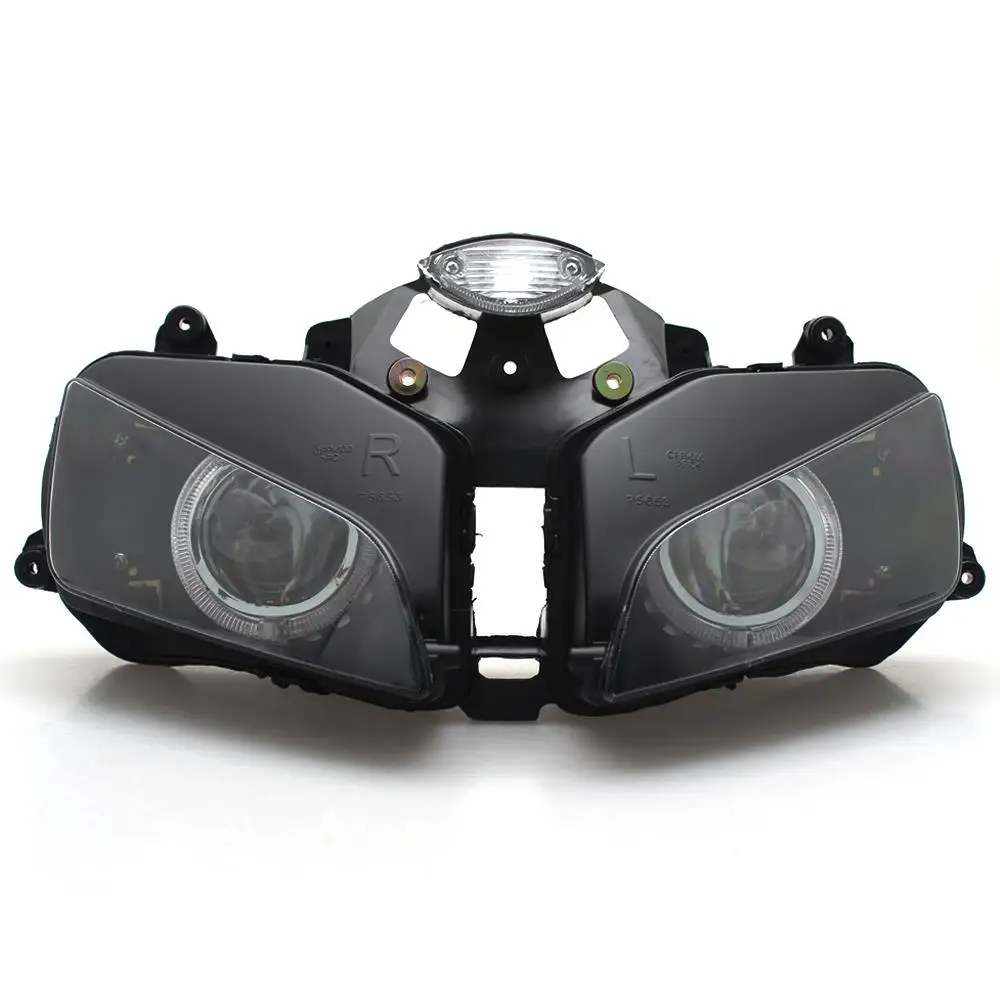 Projector Headlight Assembly Amber Angel Eye HID Fit for Honda CBR600RR F5 Headlamp 2003-2006