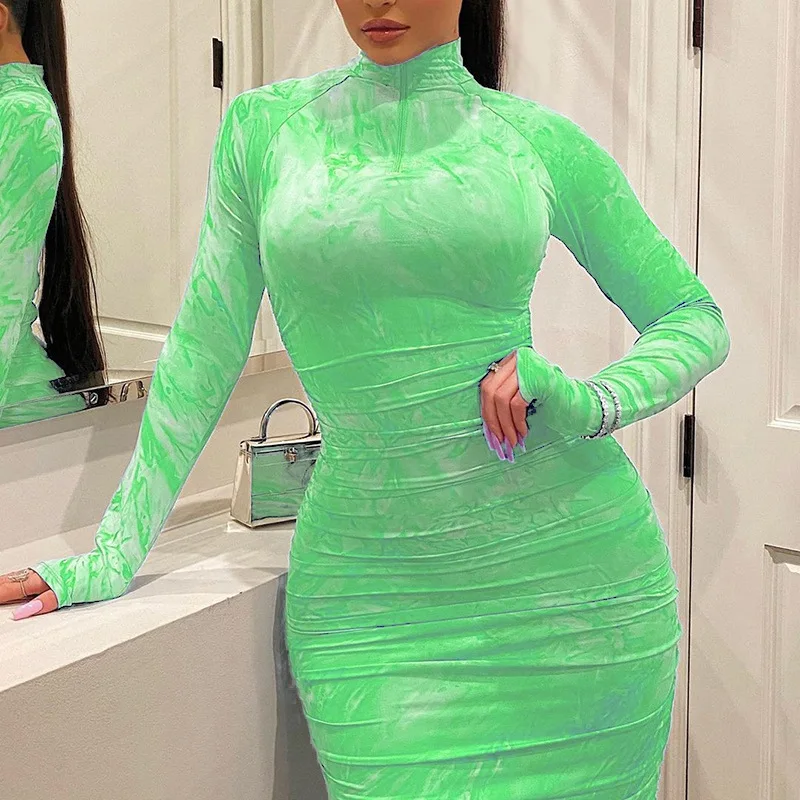 Tie Dye Print Fashion Long Sleeve Bodycon Clubwear Midi Plust Size Dress For Women Wholesale
Tie Dye Print Fashion Long Sleeve Bodycon Clubwear Midi Plust Size Dress For Women Wholesale
