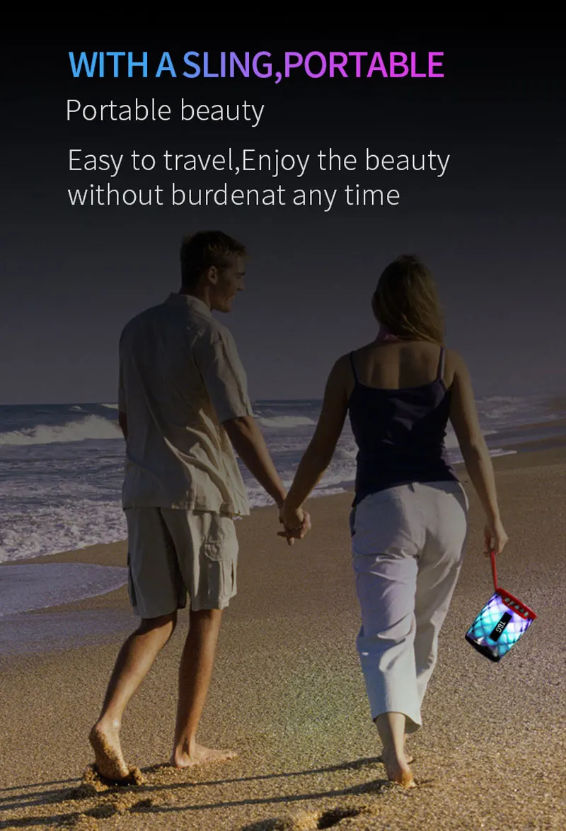 2019 Newest TG 155 Mini Bluetooth Speaker with LED Light Wireless Portable Loud Speaker Support Handsfree Call TF Card USB Disk - ANKUX.COM