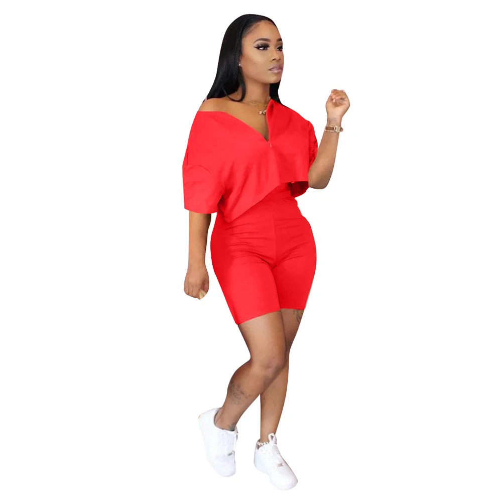 New arrivals 2021 European And American Women's Solid Color Short Sleeve Suit two piece short set clothing, Picture shows
New arrivals 2021 European And American Women's Solid Color Short Sleeve Suit two piece short set clothing, Picture shows