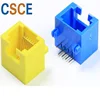 Yellow / Blue RJ45 Connector Single Port 100 Base T Contact Material Phosphor Bronze For Computers