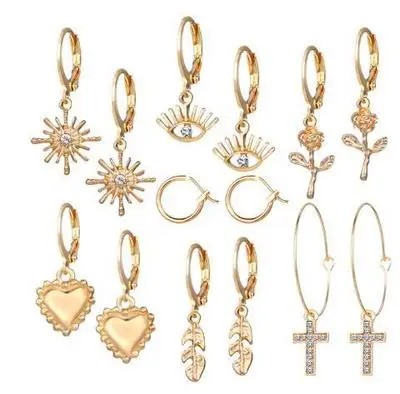 Wholesale Fashion Gold Silver Plated Alloy Geometric Earrings Simple Butterfly Sun Star Moon Crystal Pendant Earrings For Women
Wholesale Fashion Gold Silver Plated Alloy Geometric Earrings Simple Butterfly Sun Star Moon Crystal Pendant Earrings For Women