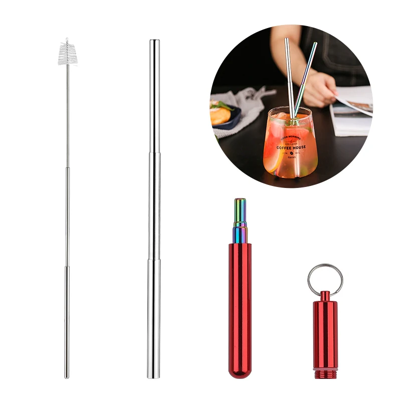 Portable Telescopic Stainless Steel Metal Collapsible Straw With Case, Silver/blue/rose gold/red/black
Portable Telescopic Stainless Steel Metal Collapsible Straw With Case, Silver/blue/rose gold/red/black