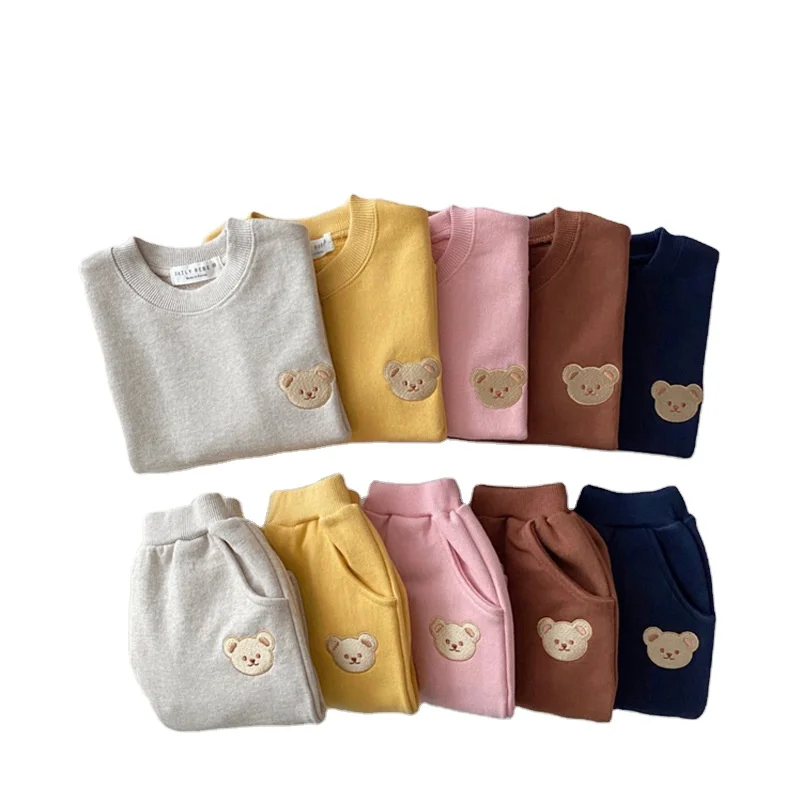 2022 autumn children long-sleeved cotton cartoon bear round neck sweater + pants two-piece suit toddler girl sets, Customized color
2022 autumn children long-sleeved cotton cartoon bear round neck sweater + pants two-piece suit toddler girl sets, Customized color