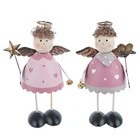 Decorations New Decor New Arrival Printed Metal Christmas Angel Ornament Desk Top Standing Decorations