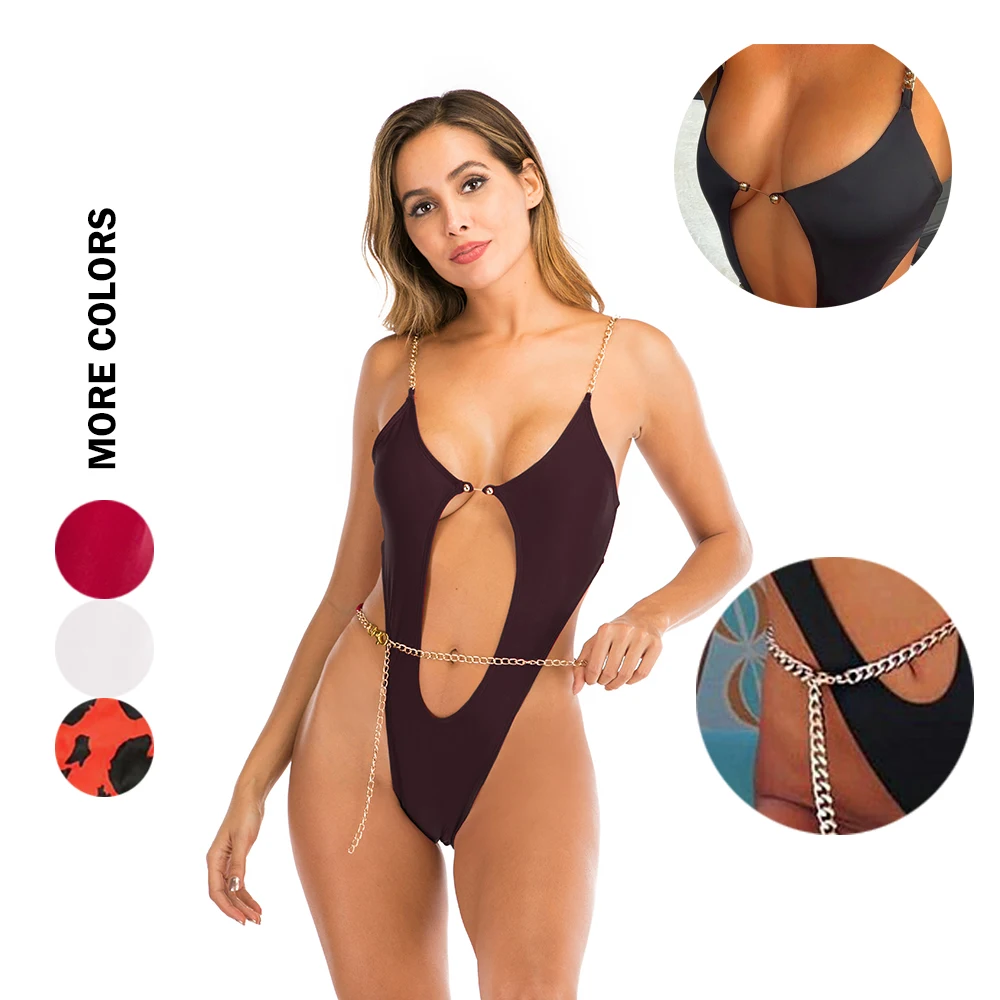 One Piece Bikini Swimwear Deep V Cut Out Sexy Open Hot Girl One Piece Thong Swimwear With Chain, Picture
One Piece Bikini Swimwear Deep V Cut Out Sexy Open Hot Girl One Piece Thong Swimwear With Chain, Picture