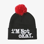 Small Order Custom Jacquard Knit Pom Embroidery Beanie
