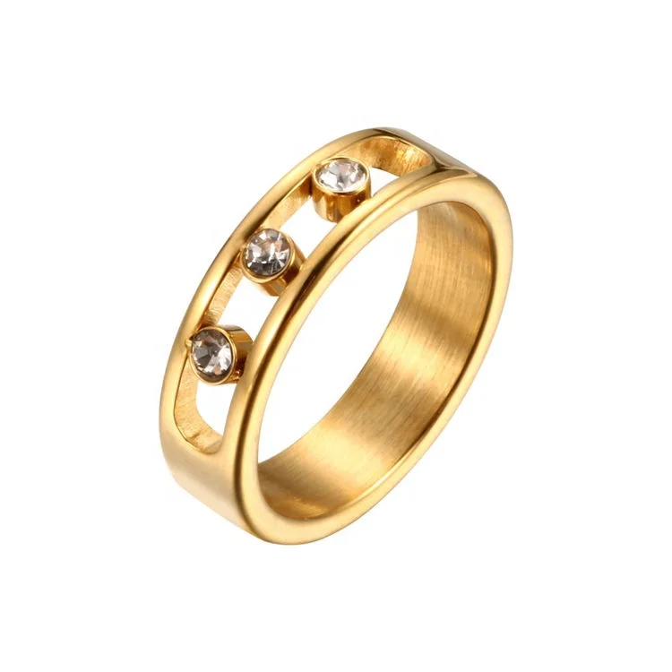 Delicate 18K Gold Plated Engagement Party Jewelry Rhinestones Stone Wedding Finger Ring Lady Stainless Steel Crystal Ring, Gold, rose gold, steel, black etc.
Delicate 18K Gold Plated Engagement Party Jewelry Rhinestones Stone Wedding Finger Ring Lady Stainless Steel Crystal Ring, Gold, rose gold, steel, black etc.