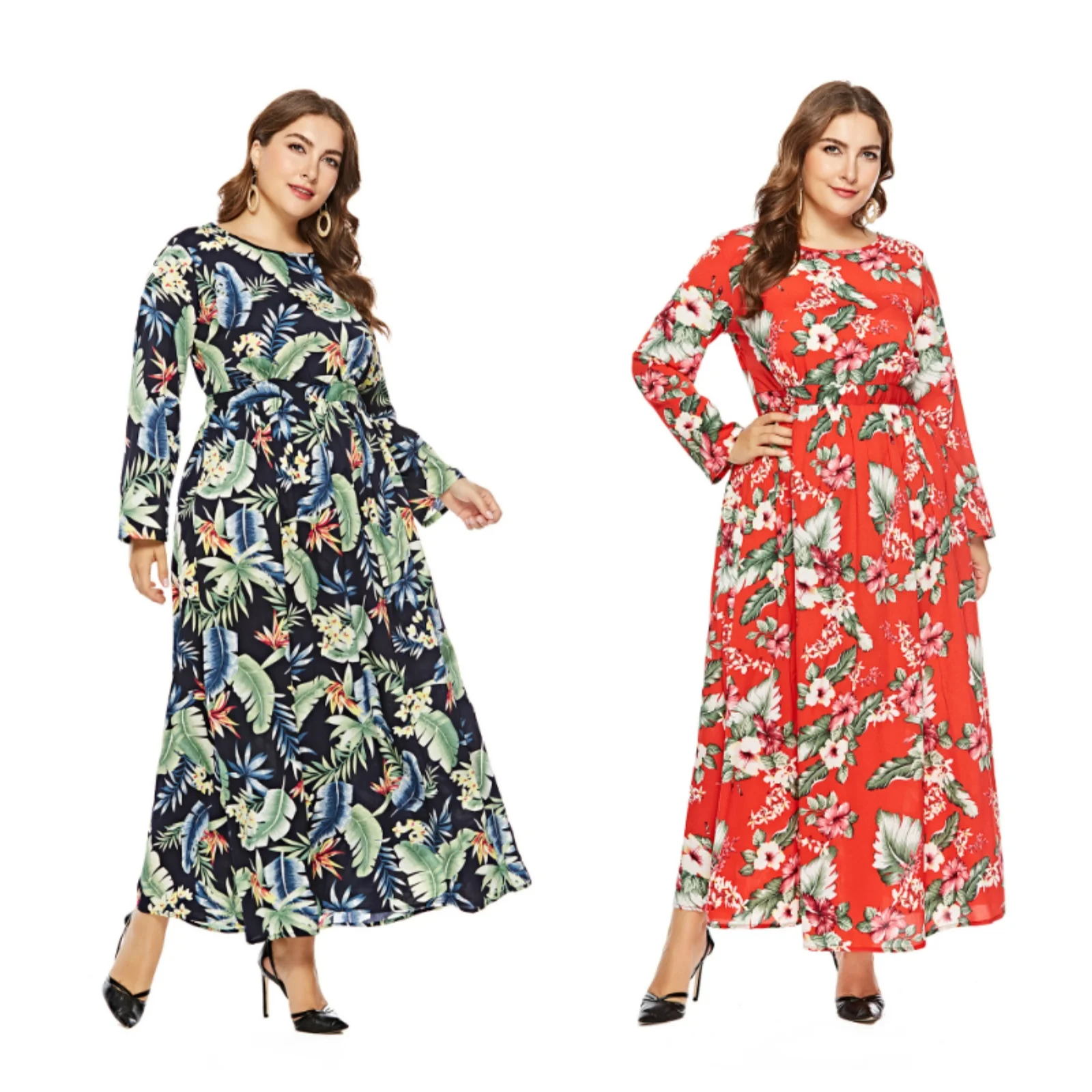 6XL Autumn Women Plus Size Clothing Chiffon Floral printing Long Sleeve Elegant Casual Long Dress Fall Plus Size maxi Dresses 
6XL Autumn Women Plus Size Clothing Chiffon Floral printing Long Sleeve Elegant Casual Long Dress Fall Plus Size maxi Dresses