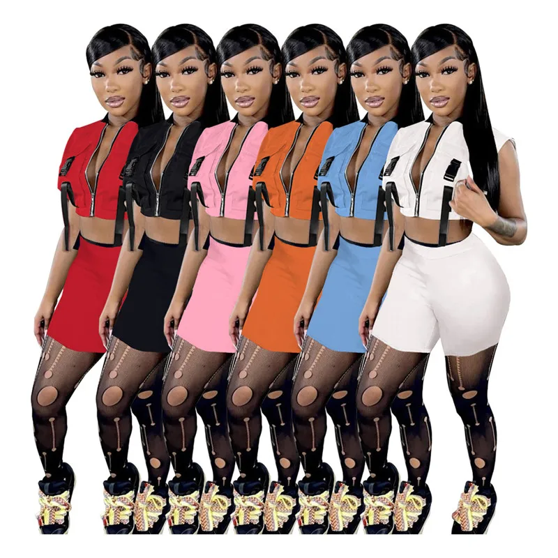 Vest + Shorts+ Stockings 3 Pieces Set Sleeveless Zip Jacket Shorts Set Women Fashion Casual Sexy Summer Outfits Two Piece Set, As picture
Vest + Shorts+ Stockings 3 Pieces Set Sleeveless Zip Jacket Shorts Set Women Fashion Casual Sexy Summer Outfits Two Piece Set, As picture
