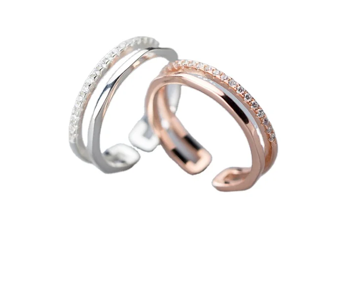 Idun Fine Jewelry Double Layer Mircon Paved Cubic Zircon Open Rings S925 Sterling Silver Bling Diamond Band Rings
Idun Fine Jewelry Double Layer Mircon Paved Cubic Zircon Open Rings S925 Sterling Silver Bling Diamond Band Rings