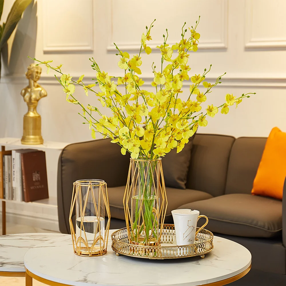 Modern Wrought Iron Glass Vase Geometric Shape Creative Vase Green Plant Vase Living Room Home Decor Holiday Wedding Decor Gift
Modern Wrought Iron Glass Vase Geometric Shape Creative Vase Green Plant Vase Living Room Home Decor Holiday Wedding Decor Gift