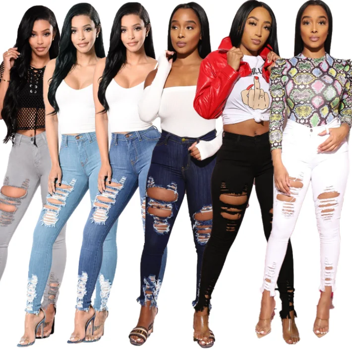 Fashion Slim sexy Elastic women jeans Stretchy cotton high waisted 3xl Women's Button plus size ripped pants jeans, Solid color
Fashion Slim sexy Elastic women jeans Stretchy cotton high waisted 3xl Women's Button plus size ripped pants jeans, Solid color