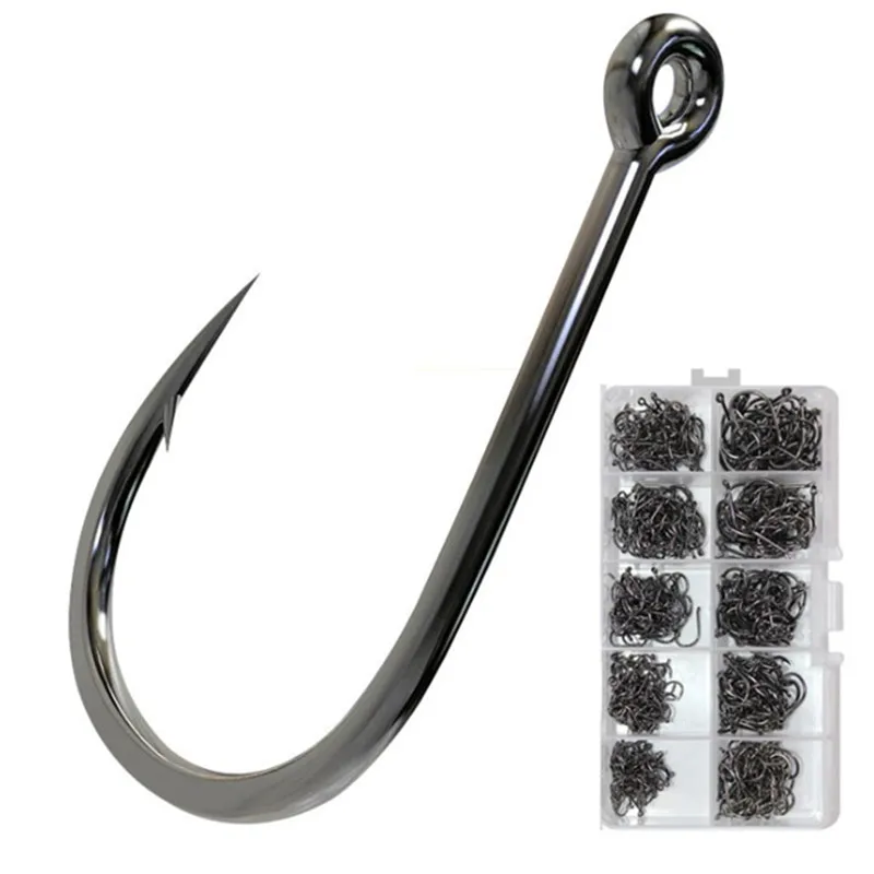 Wholesale New fishing hook high carbon steel hook 100pcs /box 3-12# Black Gold Hooks
Wholesale New fishing hook high carbon steel hook 100pcs /box 3-12# Black Gold Hooks