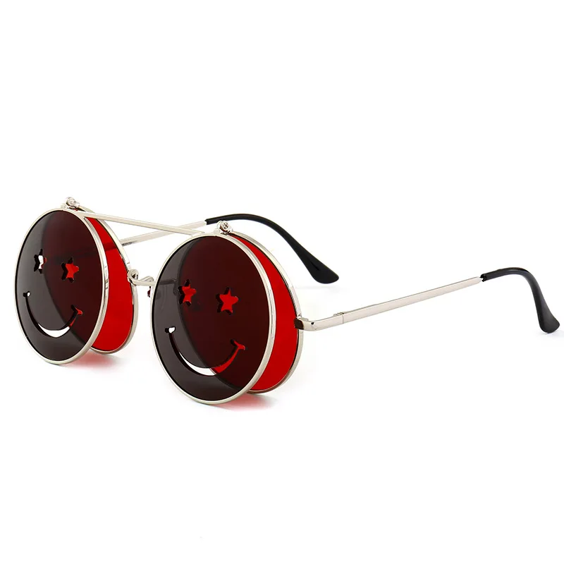 Punk New Party Classic Flip up Round Sunglasses Men Vintage Smiley Sun Glasses Summer Beach Clamshell Round Sunglasses
Punk New Party Classic Flip up Round Sunglasses Men Vintage Smiley Sun Glasses Summer Beach Clamshell Round Sunglasses