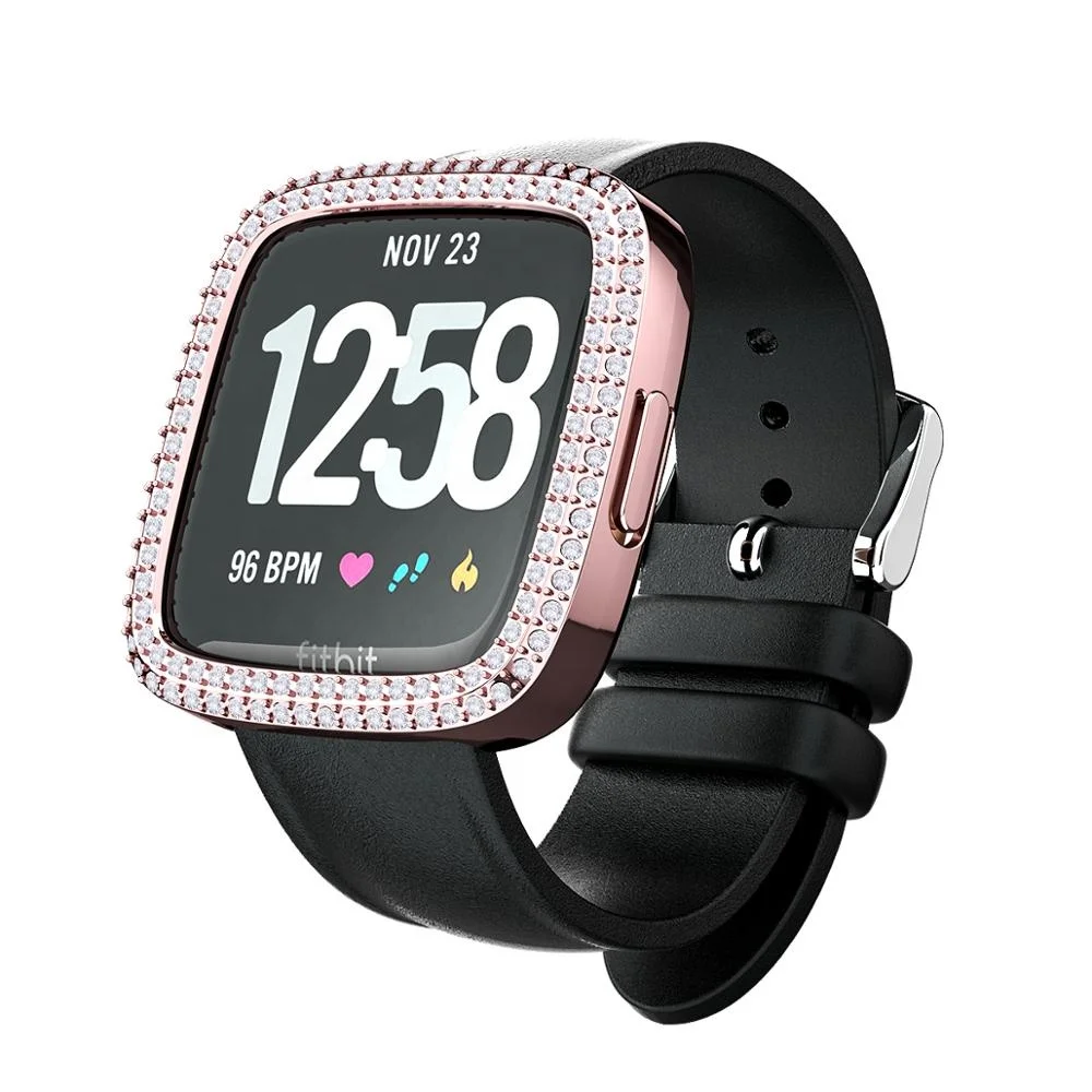 For Fitbit Versa 2 Half Pack Watch Screen Case Cover Double Diamond PC Smart Watch Accessories, Gun grey/rose gold/clear/silver/black/rose pink 
For Fitbit Versa 2 Half Pack Watch Screen Case Cover Double Diamond PC Smart Watch Accessories, Gun grey/rose gold/clear/silver/black/rose pink