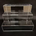 High Quality Custom Size 3 Step-shaped DeskTop Clear Acrylic Display Shelf Riser For Toys