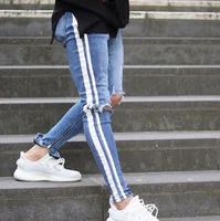 In stock 2019 fashion double white side stripe heavy knee hole rips skinny mens jeans blue washed zipper ankle denim trousers
In stock 2019 fashion double white side stripe heavy knee hole rips skinny mens jeans blue washed zipper ankle denim trousers