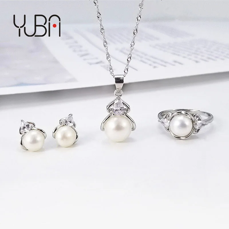 Korean Design Necklace Ring Earring Women 925 Sterling Silver Freshwater Pearl Jewelry Sets, White
Korean Design Necklace Ring Earring Women 925 Sterling Silver Freshwater Pearl Jewelry Sets, White