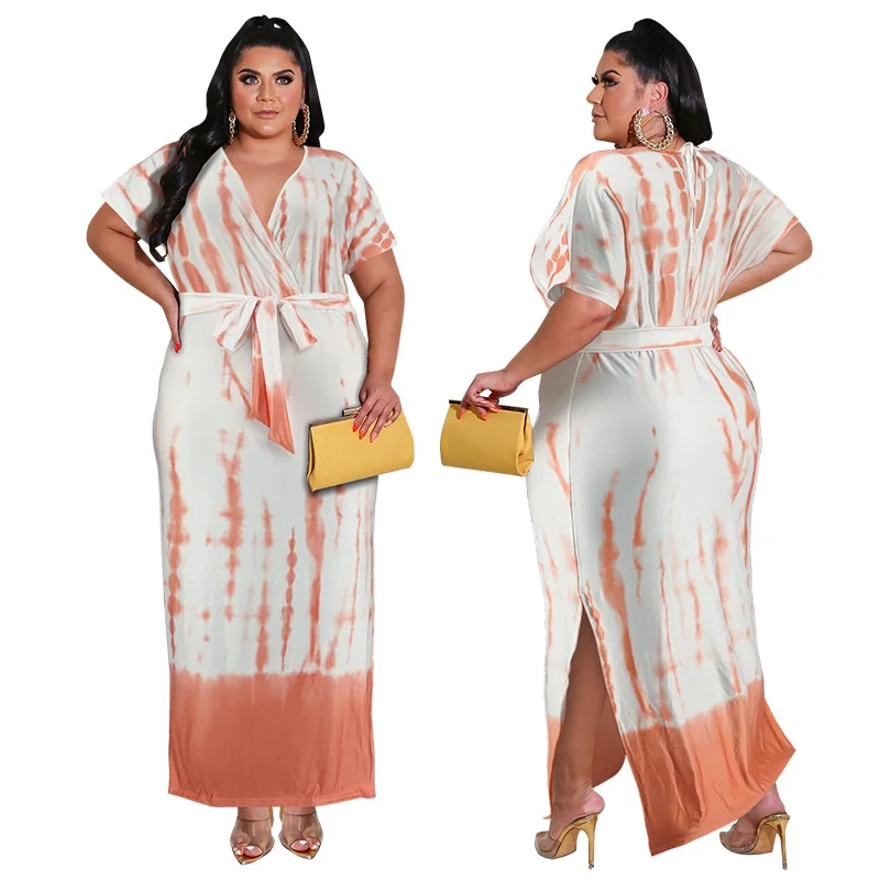 2021 New Fashion Belts Side Split Print V Neck Long Dress Plus Size Maxi Dresses 2021 Plus Size Dresses, Picture shows
2021 New Fashion Belts Side Split Print V Neck Long Dress Plus Size Maxi Dresses 2021 Plus Size Dresses, Picture shows