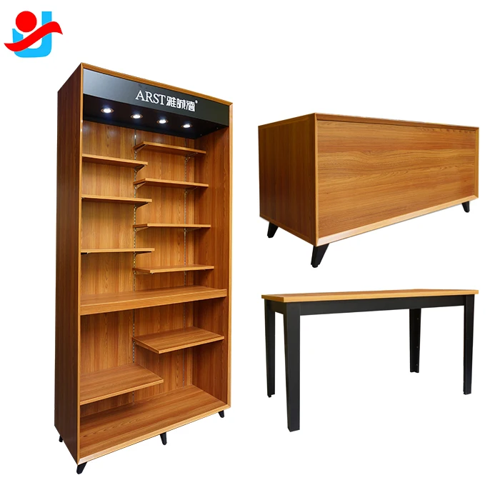 Smoke Shop Customized Wooden Showcase Display Rack Cabinet For Cigarettes