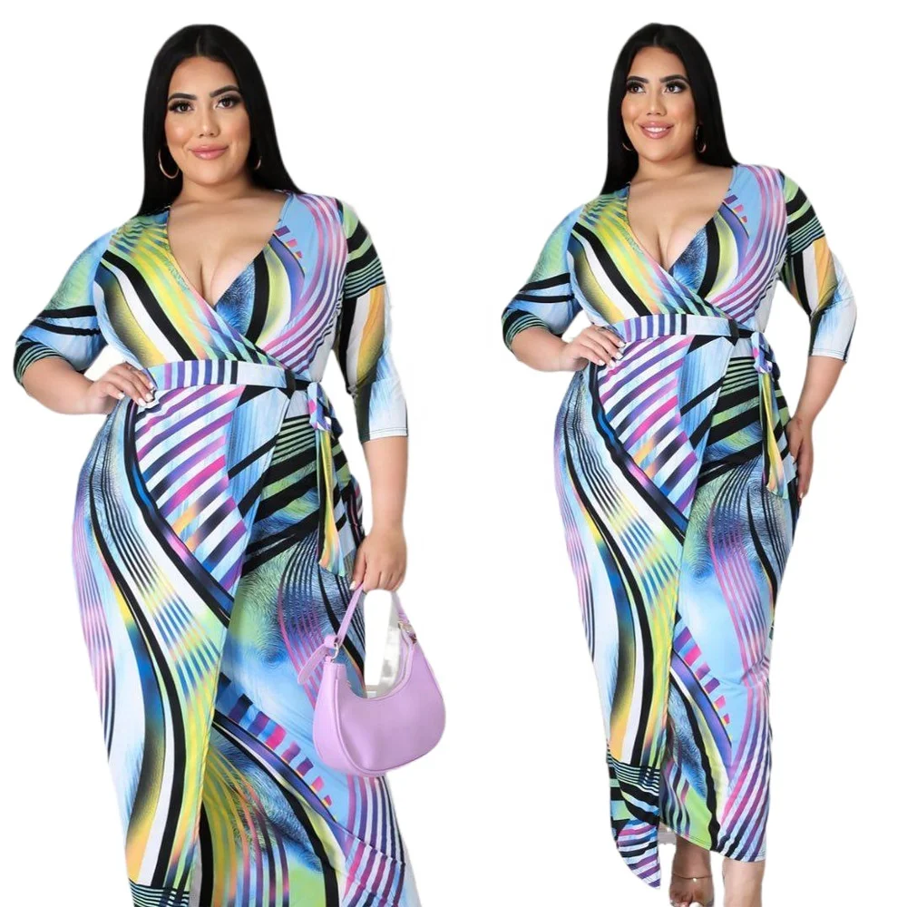 2021 new plus size women's dress sexy deep V bandage print slim middle sleeve oversized dress for women
2021 new plus size women's dress sexy deep V bandage print slim middle sleeve oversized dress for women