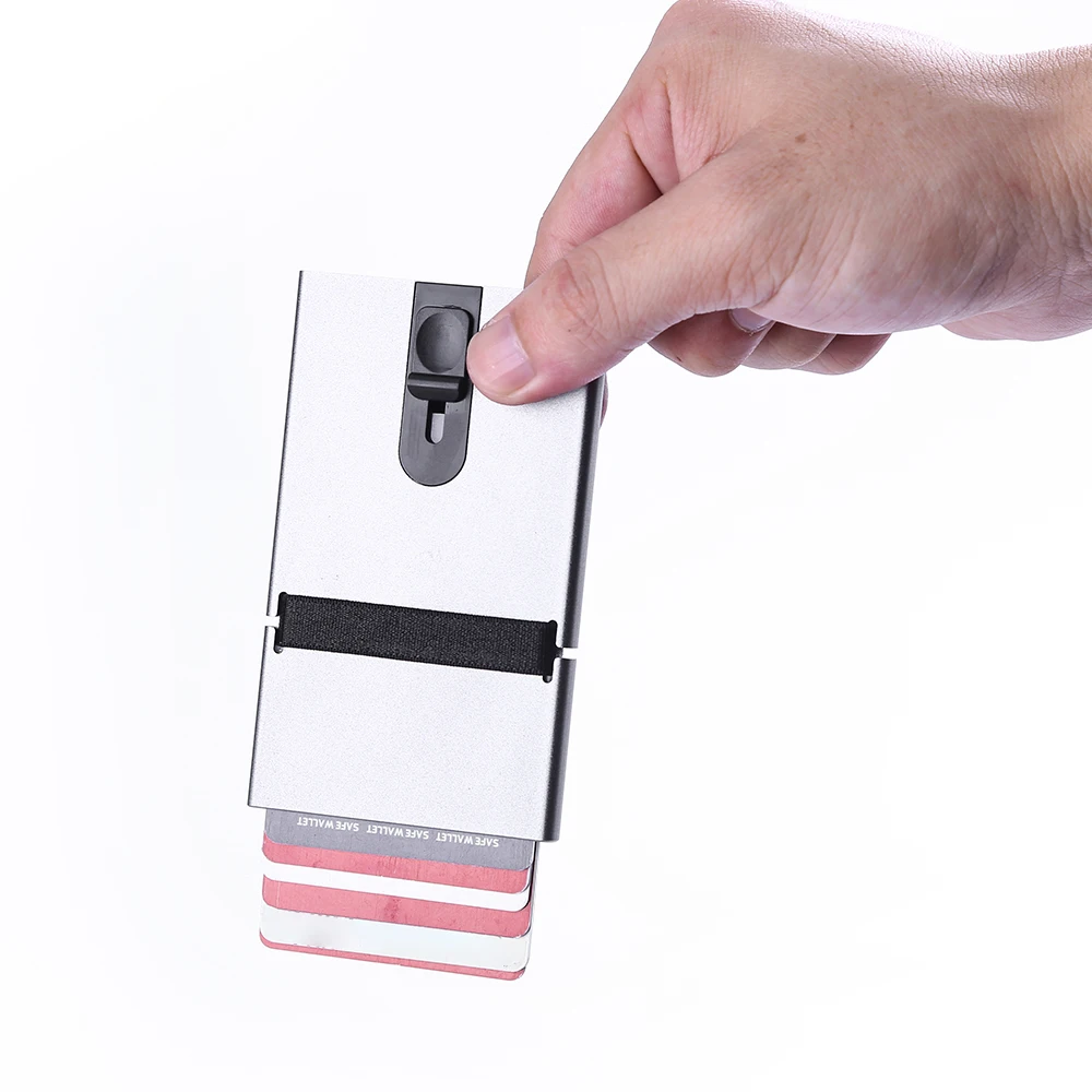 Slim Minimalist Wallet with Cash Band Strap RFID Blocking Layer for Data Protection Aluminum Cardholder
Slim Minimalist Wallet with Cash Band Strap RFID Blocking Layer for Data Protection Aluminum Cardholder