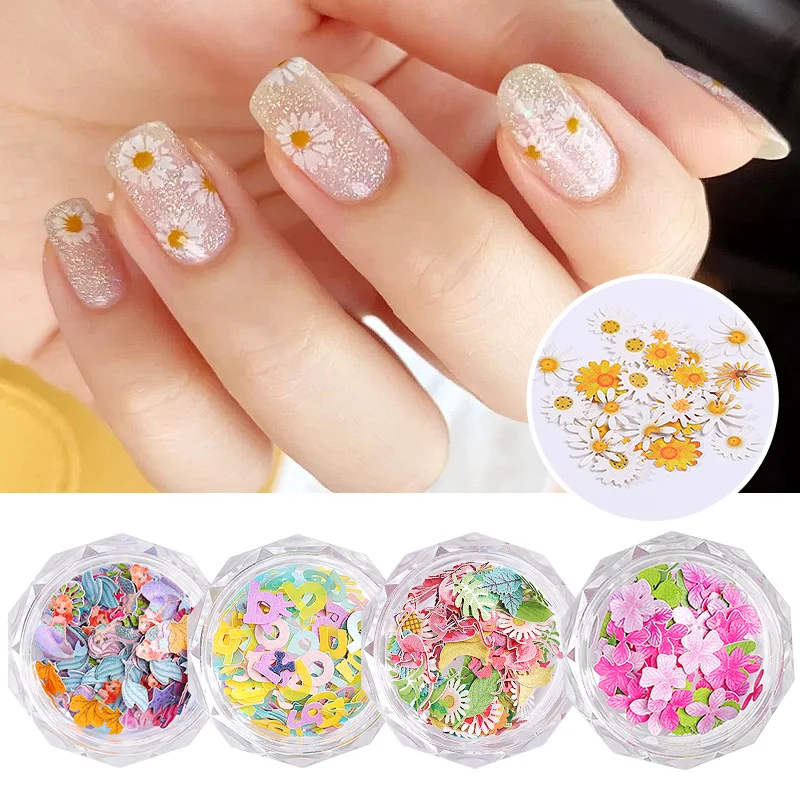 3D Emulation Mixed Wood Pulp Flakes Colorful Flower Daisy Flamingo Mermaid Letters Designs Nail Sequins Nail Art Decorations
3D Emulation Mixed Wood Pulp Flakes Colorful Flower Daisy Flamingo Mermaid Letters Designs Nail Sequins Nail Art Decorations