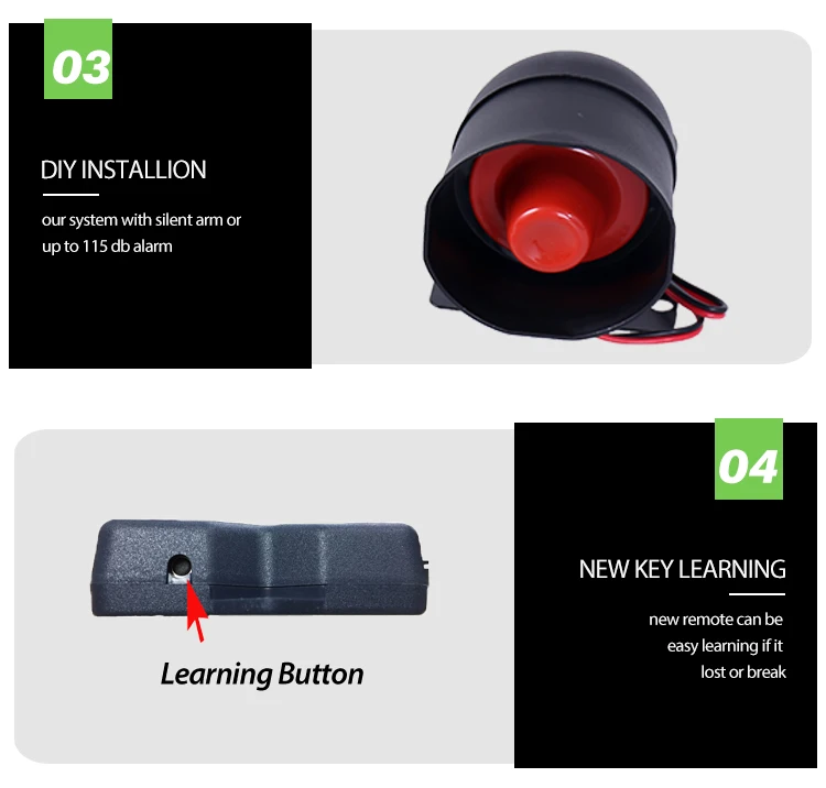 LoRa technology two way led indicator lights keyless entry car alarm system - ANKUX.COM