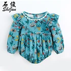 Shijun / Ruffle Sleeve Baby Romper / Floral baby girl clothes / Cotton Baby Toddler Clothing