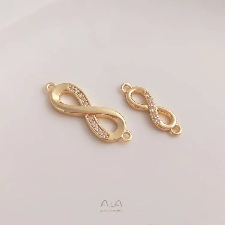 Wholesale Fashion Jewelry 14k Gold Filled 8 Shaped Brass Zircon Connector Charm Pendant For Jewelry Making
Wholesale Fashion Jewelry 14k Gold Filled 8 Shaped Brass Zircon Connector Charm Pendant For Jewelry Making