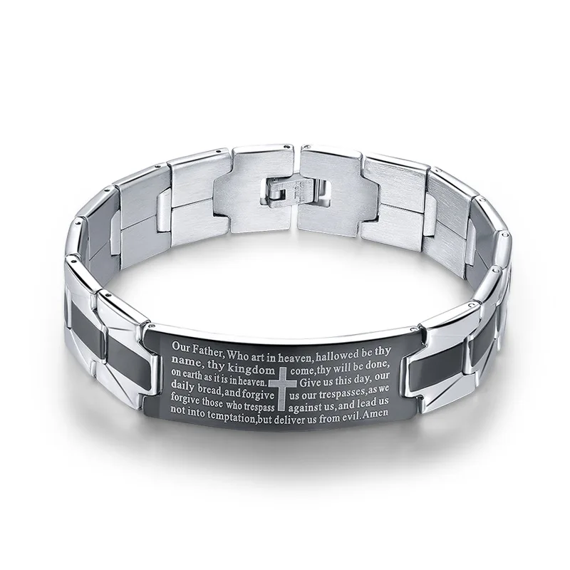 

Stainless Steel Simple Hot Selling Christian Bible Religion Scripture Bracelet
